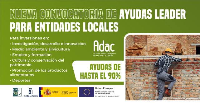 ADAC publica la convocatoria 1-2024 para proyectos de pequeña infraestructura local promovidos por ayuntamientos y EATIM