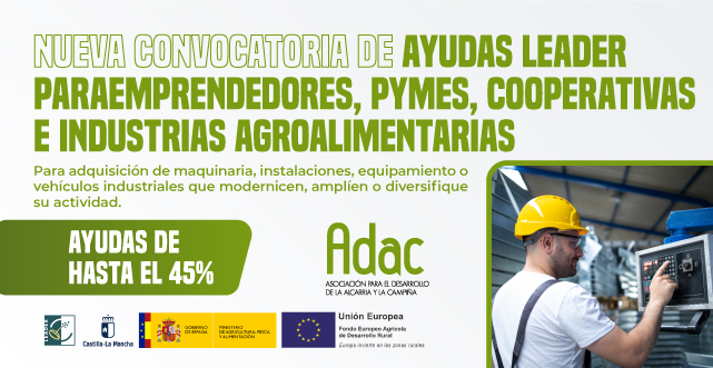 ADAC publica la convocatoria 3-2024 para proyectos promovidos por emprendedores, pymes e industria agroalimentaria