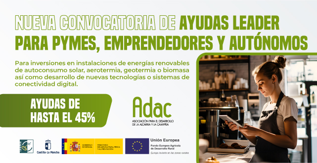 ADAC publica la convocatoria 2-2024 para proyectos promovidos en los sectores de Turismo Rural, Ocio, Hostelería y Restauración