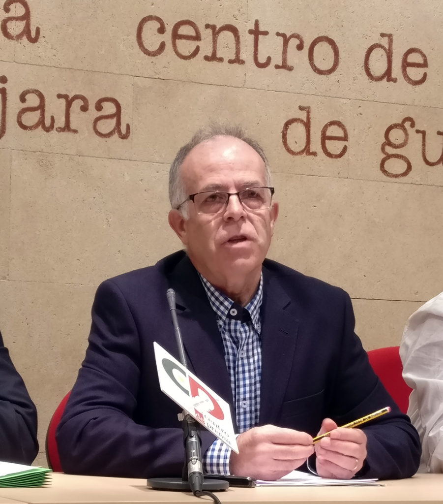 Vicente Presidente de ADAC, durante la presentación del Manifiesto de Sigüenza